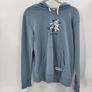 LIFE IS‎ GOOD HEAVY MEN ADIRONDACK CHAIR JAKE SWEATSHIRT HOODIE S BLUE